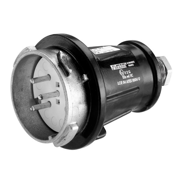 26-21163-20M - DX20 PLUG METAL BLACK SIZE 8 IP 65 3P+G 20A 208 VAC 60 Hz M32 .470-.830 in